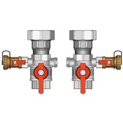 Комплект отсечной арматуры Meibes для подключения котельного контура -  - obigriv