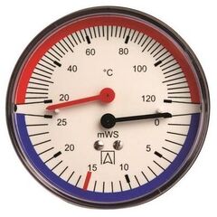 Термоманометр аксиальный TM Afriso 20-120&deg;C,80мм,0-6 бар,1/2" -  - obigriv