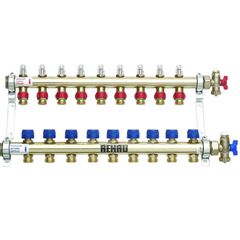 Колектор Rehau HKV-D з витратомірами 9 контурів, Кількість виходів: 9, Тип колектора: З витратомірами, Діаметр вхід/вихід: 1", Діаметр підведень (контурів): 3/4" -  - obigriv