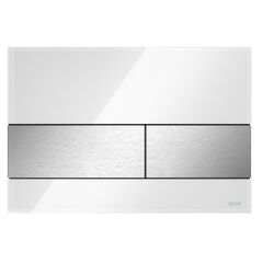 Панель смыва для унитаза TECEsquare, стекло белое, кнопки нержавеющая сталь, Материал: Стекло, Тип установки: Инсталяция, Цвет: Белый-Нержавеющая сталь -  - obigriv