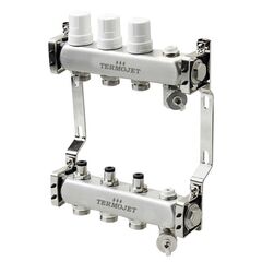 Коллектор Termojet для отопления с термоклапанами 6 выходов, Количество выходов: 6, Тип коллектора: С термоклапанами, Диаметр вход/выход: 1", Диаметр подводов (контуров): 3/4" -  - obigriv