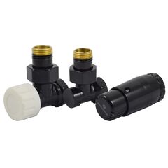 Комплект термостатический Schlosser Standard Mini, угловой, чёрный -  - obigriv