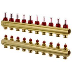 Коллектор Danfoss FHF-11F с расходомерами 11+11, Количество выходов: 11, Тип коллектора: С расходомерами, Диаметр вход/выход: 1", Диаметр подводов (контуров): 3/4" -  - obigriv