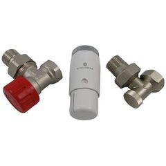 Комплект термостатический Schlosser standart mini, никелированный, угловой, Исполнение: Угловой, Цвет: Никелированный -  - obigriv