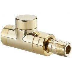 Запорный кран на обратную подводку Oventrop прямой "Combi E" 1/2", позолоченый -  - obigriv