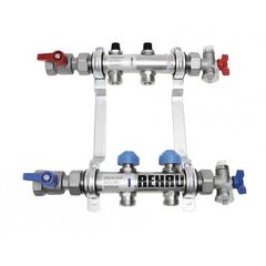 Колектор Rehau HKV 7 контурів, Кількість виходів: 7, Тип колектора: З термоклапанами, Діаметр вхід/вихід: 1", Діаметр підведень (контурів): 3/4" -  - obigriv