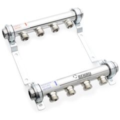 Коллектор Rehau HLV из нержавеющей стали 5 контуров, Количество выходов: 5, Тип коллектора: Простой, Диаметр вход/выход: 1", Диаметр подводов (контуров): 3/4" -  - obigriv