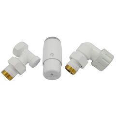 Комплект термостатический Schlosser standart mini, белый, осевой левый, Комплектация: Левая, Исполнение: Осевой, Цвет: Белый -  - obigriv