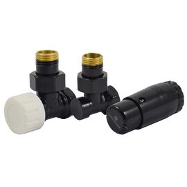 Комплект термостатичний Schlosser Standard Mini, кутовий, чорний -  - obigriv