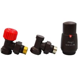 Термостатический радиаторный комплект Vario Term Elegant, угловой, матовый чёрный -  - obigriv