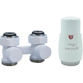 Термостатический радиаторный комплект Vario Term Elegant, прямой, белый -  - obigriv