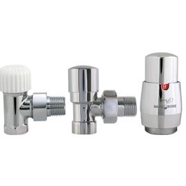 Термостатический радиаторный комплект Vario Term  Royal, угловой, хром -  - obigriv