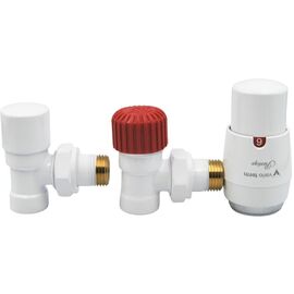 Термостатический радиаторный комплект Vario Term  Royal, угловой, матовый белый -  - obigriv