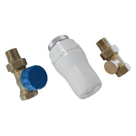 Комплект термостатический Schlosser GZ1/2 x GW1/2 никелированный прямой, Исполнение: Прямой, Цвет: Никелированный -  - obigriv