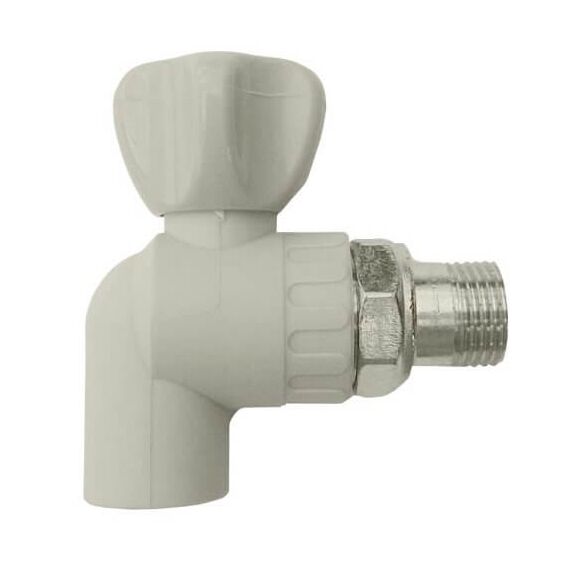 Поліпропіленовий кульовий кран Berkeplastik кутовий для Радіаторів 25x3/4" -  - obigriv