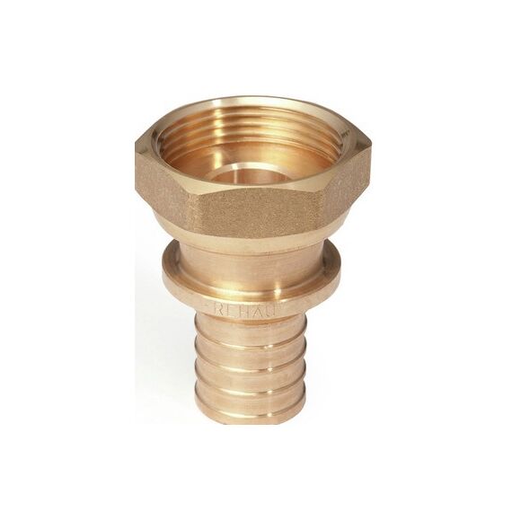 Перехідник Rehau Rautitan RX+ з накидною гайкою 16-G 1/2, Матеріал: Червона латунь, Діаметр (мм): 16, Тип різьби: З накидною гайкою, Діаметр різьби: 1/2" -  - obigriv