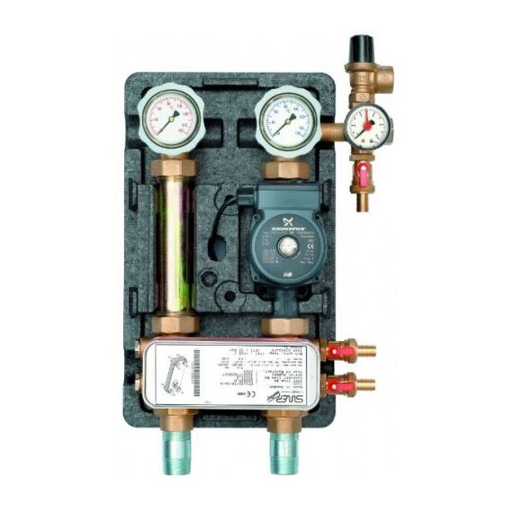 Насосна група Meibes D-UK-HE 1” з насосом Grundfos UPS 25-60 нерж., т/о 30 пл. -  - obigriv