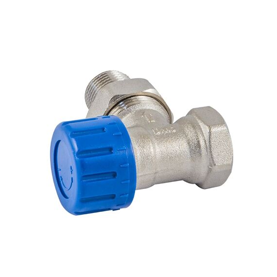 Термостатический радиаторный кран Schlosser никелированный угловой DN 15 GZ 1/2xGW1/2 -  - obigriv