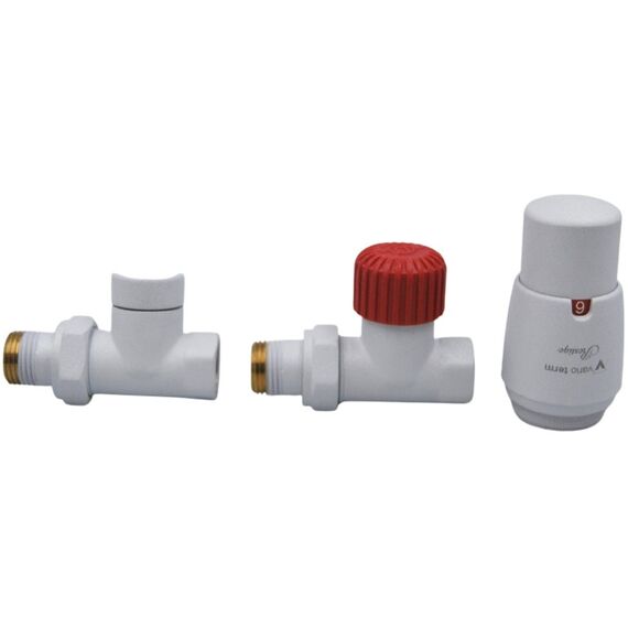 Термостатичний комплект радіаторний Vario Term Royal, прямий, матовий білий -  - obigriv