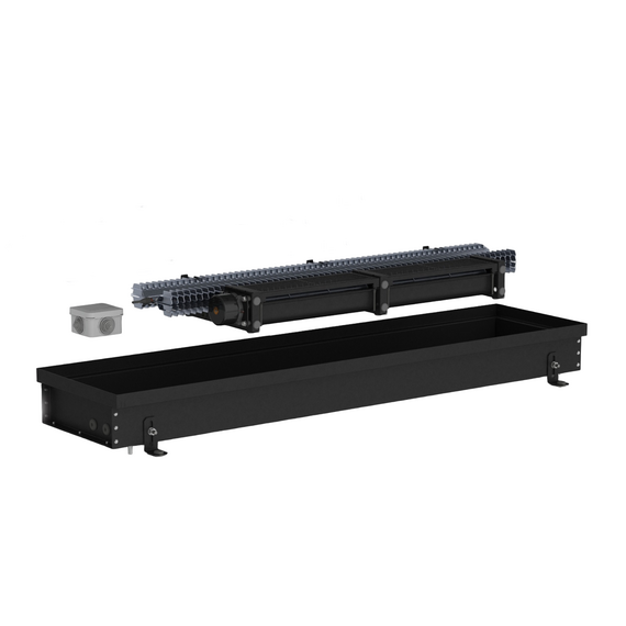 Внутрипольный конвектор Carrera SEV (Black) 250.2000.90 Electro 220 + вент. DC 24V -  - obigriv