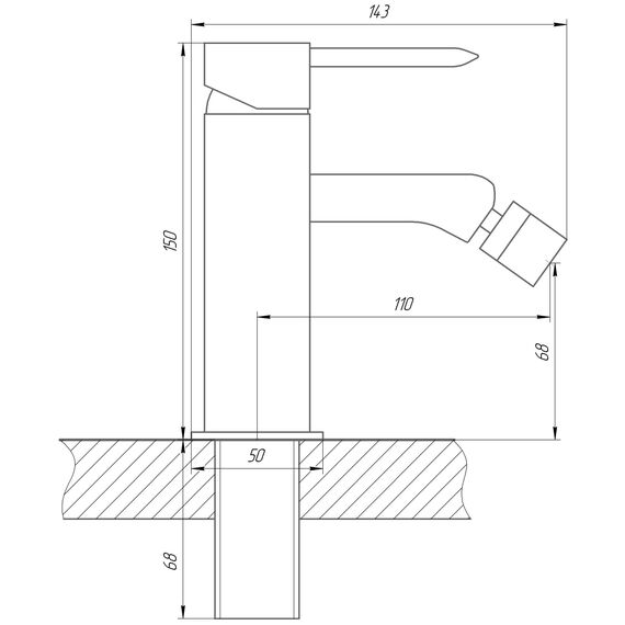 Смеситель для биде TOPAZ CORSICA TC 16601-H48 - изображение [image_num] - obigriv