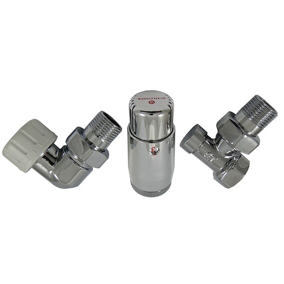 Комплект термостатический Schlosser standart mini, хром, осевой левый, Комплектация: Левая, Исполнение: Осевой, Цвет: Хром -  - obigriv