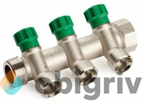 ⏩ КОЛЛЕКТОР ВЕНТИЛЬНЫЙ GENERAL FITTINGS 4 ВИХОДА 1"Х3/4" НИКЕЛЬ. ЛАТУНЬ ...